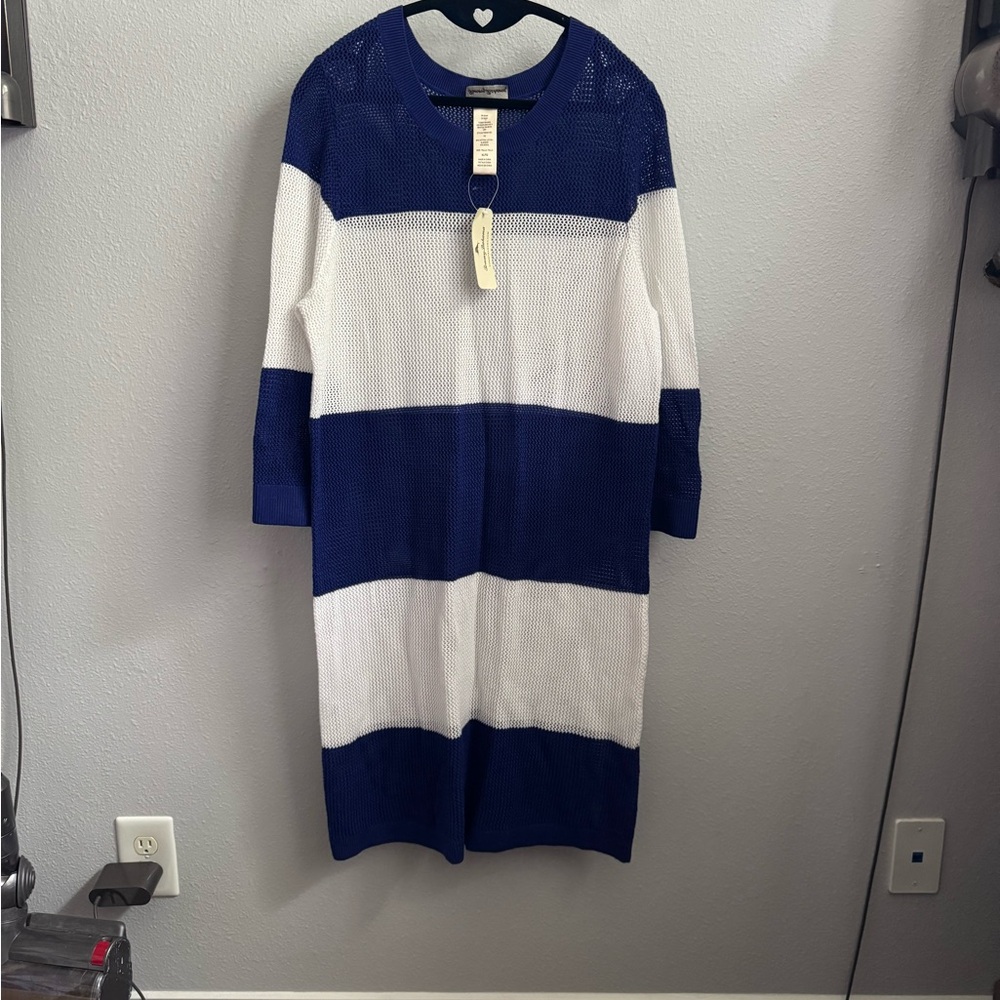 NWT Tommy Bahama Blue and White Knit Coverup Sz L/XL